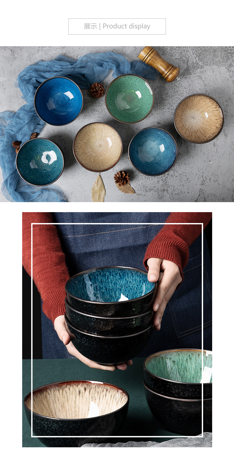A single household individuality creative contracted bowl bowl rainbow such as bowl dessert bowl of salad bowl microwave special ceramic bowl