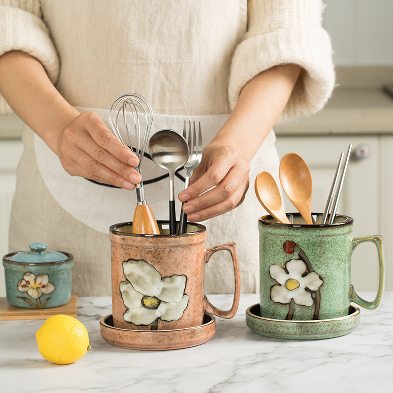 Chopstick cylinder Home Kitchen Ceramic Chopsticks Barrel Chopsticks Box Creativity Brief Chopsticks Cage Drain chopstick rack containing box