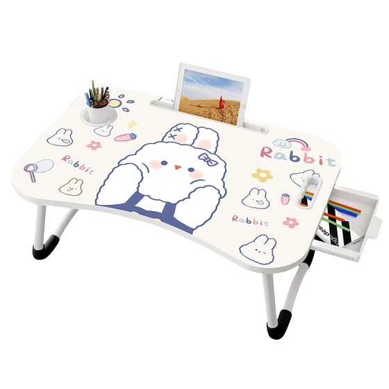 침대 작은 테이블 베이 창 접이식 테이블 학생 침대 옆 기숙사 책상 사무실 책상 게으른 침실 앉아있는 스타일 학습 모바일 작은 테이블 보드 스프레드 테이블 플러스 대형 만화 노트북 테이블