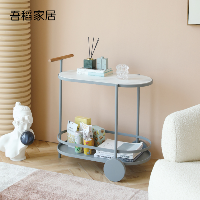 My Rice Home Nordic Minimalist Shelf Mute mobile small cart Tea waterwheel multilayer floor-floor storage containing shelf