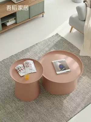 Wu Rice home coffee table table living room household small apartment round Nordic modern simple Net red plastic bay window