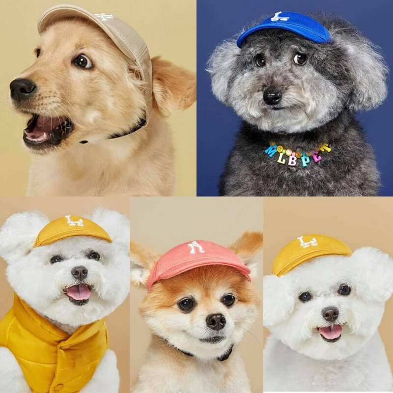 Dog hat dew Ears Tide Korean Pet Hats puppies Kitty Nets Red Duck Tongue Baseball Cap Teddy smaller than Bear