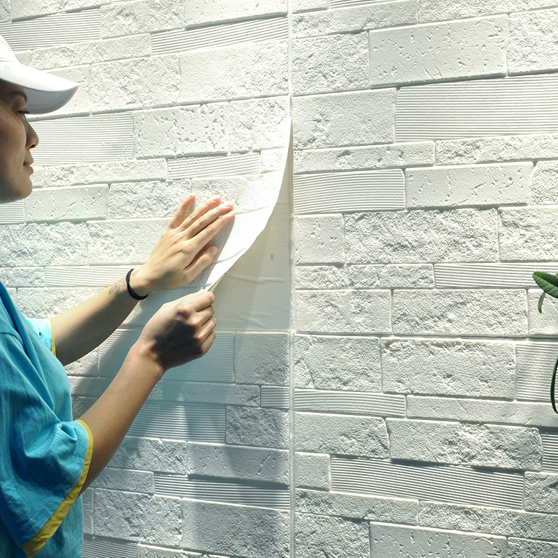 Foam brick wallpaper 3d stereo TV background wall stickers self-adhesive bedroom wall decoration wallpaper waterproof and moisture-proof