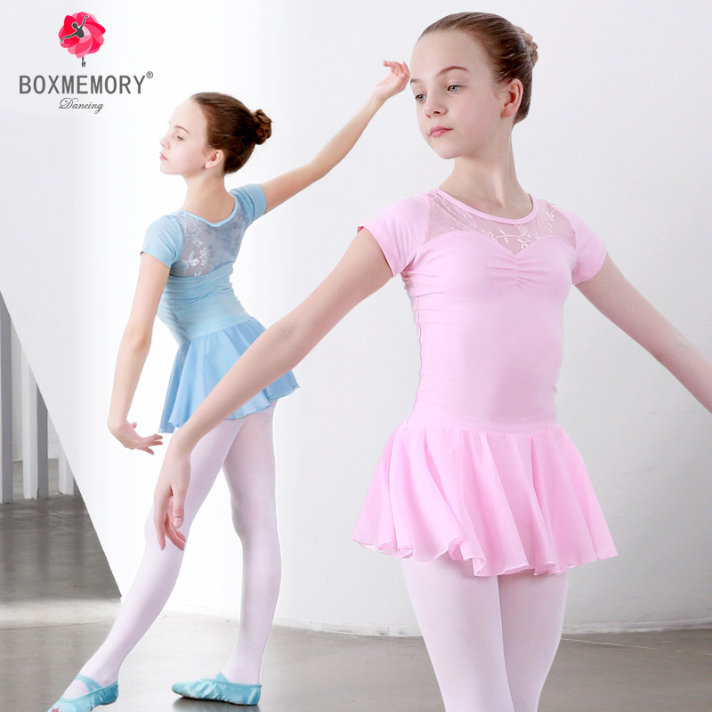 Children's practice clothes girls dance clothes short-sleeved children's examination clothes children's ballet skirt body clothing summer