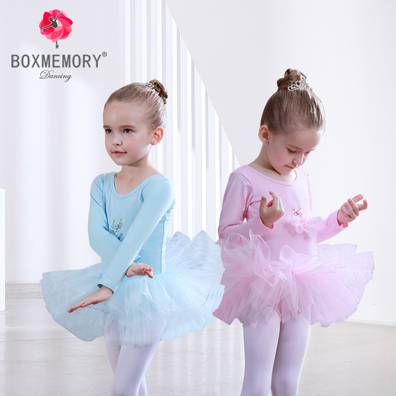 Children's dance clothing autumn and winter children's performance clothing children's body practice clothing long-sleeved girls ballet skirt