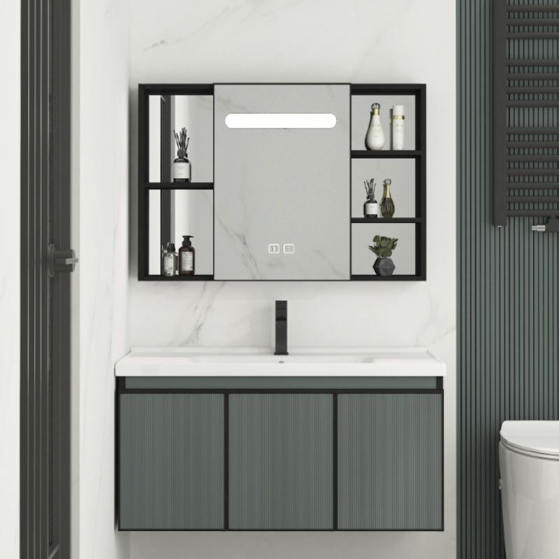 Wall-mounted washbasin smart bathroom cabinet combination Small apartment powder room washbasin Waterproof ceramic washbasin