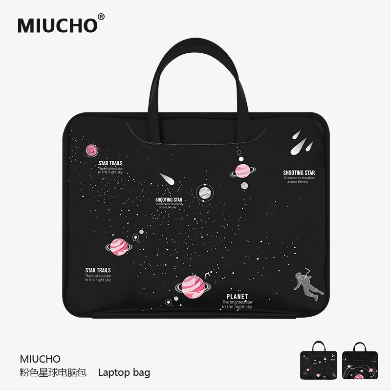 MIUCHO original pink planet commuter laptop bag business simple for Apple 13 3 Lenovo 14 inch