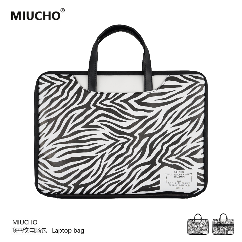 MIUCHO-resistant zebra-print laptop bag for Apple 13 3 Lenovo 14 Savior game book 16 inch