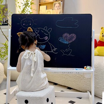 Children's Household Movable Magnetic Double-Sided Large Whiteboard Stand-Type Small Blackboard Drawing Board Writing Board Teaching Graffiti