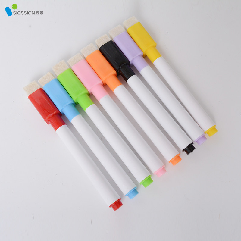 Xijing black blue red erasable whiteboard pen teacher water-based drawing board special writing easy to erase thin head marker pen children's non-toxic color blackboard pen can be erased special thin head wholesale water-based pen