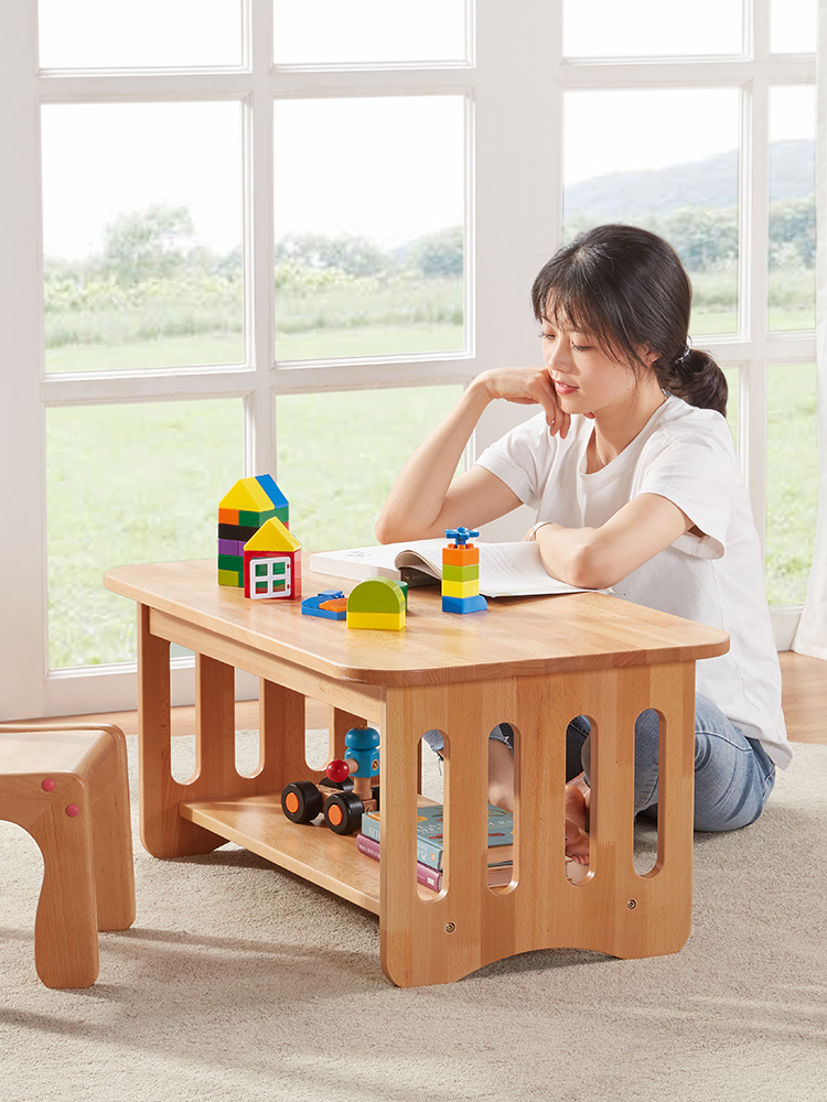 Children's home beech children's small table and chair set sofa combination small coffee table desk home solid wood
