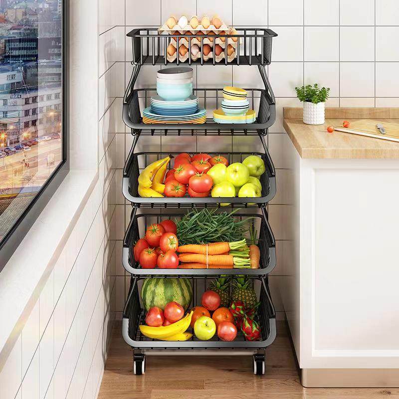 Vegetable Basket Kitchen Shelving floor Type of Multi-level Vegetable Shelving Shelf Multifunctional Fruits and vegetables Containing Basket God