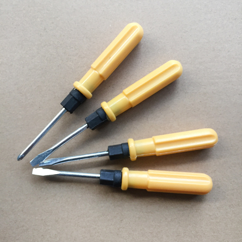 Double screwknife 3 inch 4 inch combined dual functional screwdriver batch yellow word cross screwknife