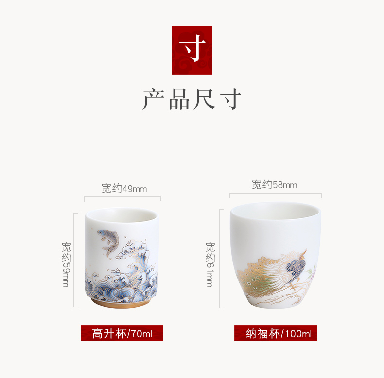 Ceramic cups sample tea cup cup fragrance - smelling CPU master cup pure manual boss tea cups of jade cup, small cup