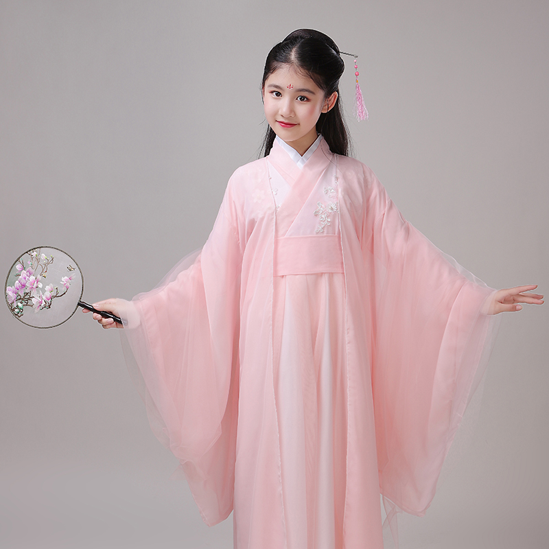 Children's ancient costumes Han costumes Fairy Princess Superfairy Costume Girl Single Shawl Shoulder girl China Wind Skirt Summer