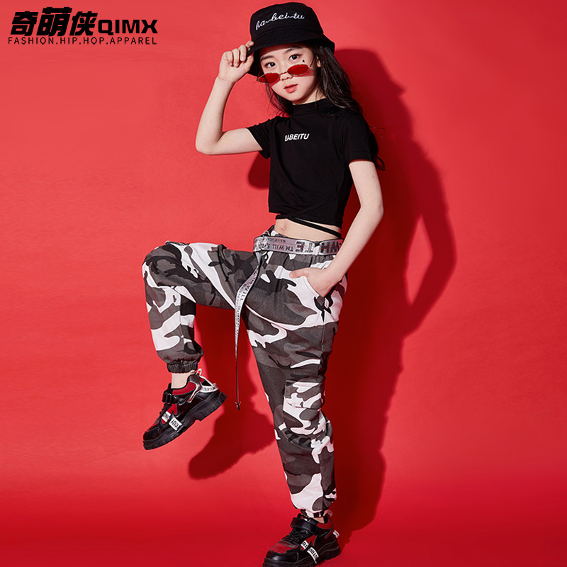 Trẻ em Jazz dance Hiện Suit Cô gái Hip-Hop Hip-Hop Thực hành ăn mặc Fall Long Long Jazz dance Suit mới.