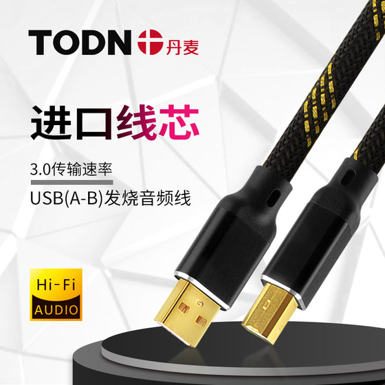 Denmark TODN imported USB audio cable fever DAC cable computer converter sound card square port a-b data cable
