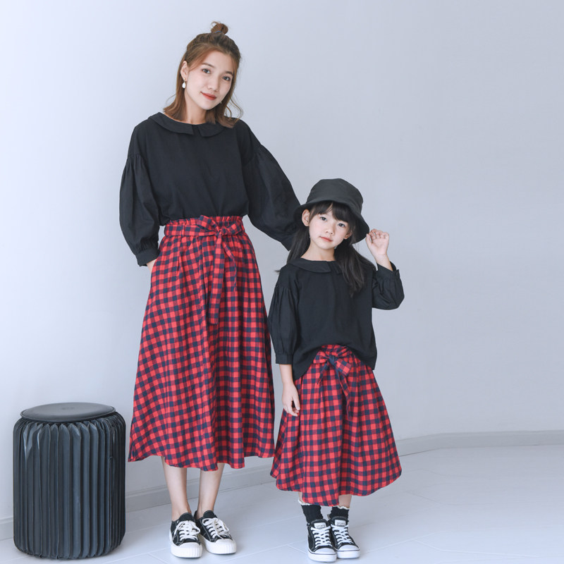 2022 spring and autumn clothing new cotton literary fan parent-child clothing Japanese ladies casual mother-daughter clothing two-piece suit