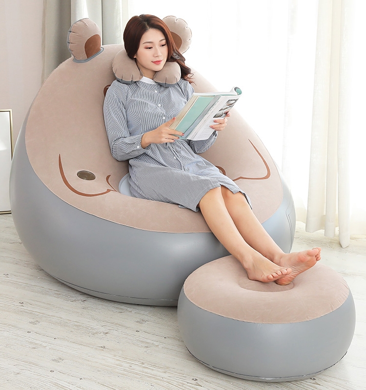 Lazy air sofa small apartment net red inflatable sofa inflatable folding single household bear sofa chair outdoor