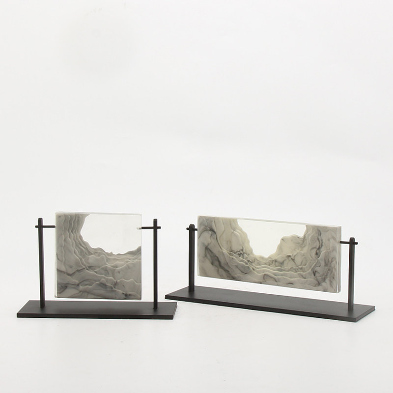 New Chinese Creativity Acrylic Fake Mountain Sculpture Handicraft Swing Accessories Sample House Display Center TV Cabinet-Like Board Room Soft Adornment