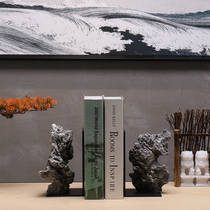 Modern new Chinese style Creative Zen Stone book by handicraft ornaments Living room model room Study office bookcase