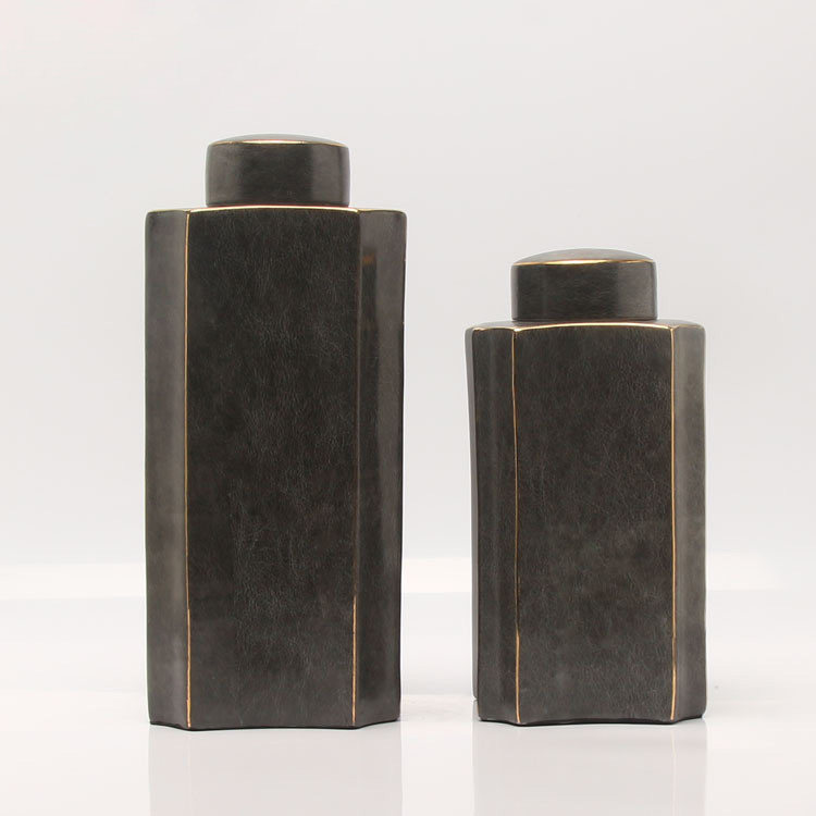 New Chinese modern light and luxurious ceramic storage tank Decorative Utensil Handiwork Swing Accessories Living-room TV Cabinet Soft Adornment