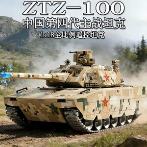 Brother 100-Style Extra-Large Remote Control Tank That Can Launch Water Bombs, Alloy Tracked Off-Road Toy Car Model for Boys