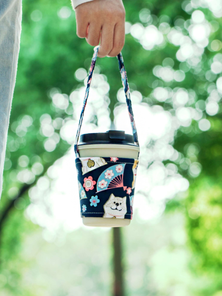 (With products) (High face value)Coffee cup handy cup holder ins style hand-carried oblique across the cup holder