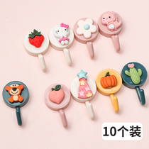 Cartoon hook strong adhesive hook without trace cute hook without punching wall stick door clothes hook behind clothes hook