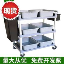 Restaurant hotel food delivery truck bowl collection truck thickened three-layer plastic l serving truck hotel cleaning truck stall truck commercial
