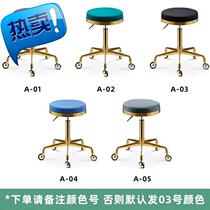 Beauty stool rotating lift pulley swivel chair home round stool scissor hair salon chair stainless steel 5 barber shop large work stool