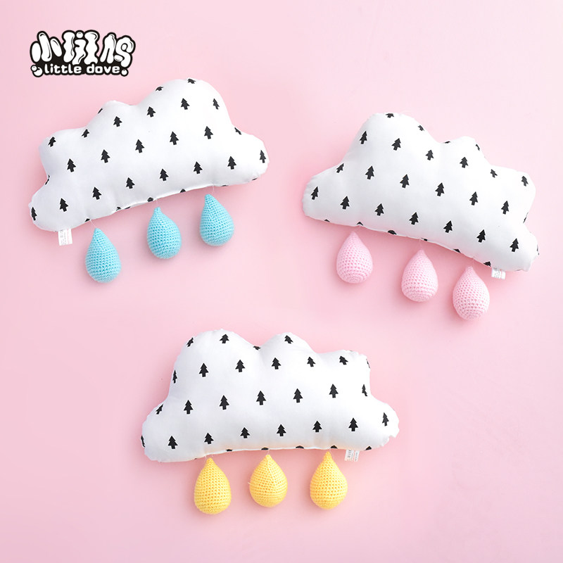 Small turtledove Nordic room Decorative Wall Sticker handmade creative Cloud Dot Home Decorated Tent Decorations Home Cloth Art Hanging Accessories