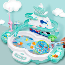 Childrens fishing toy set Puzzle baby brain use intelligence electric magnetic fish pond children early education boys and girls