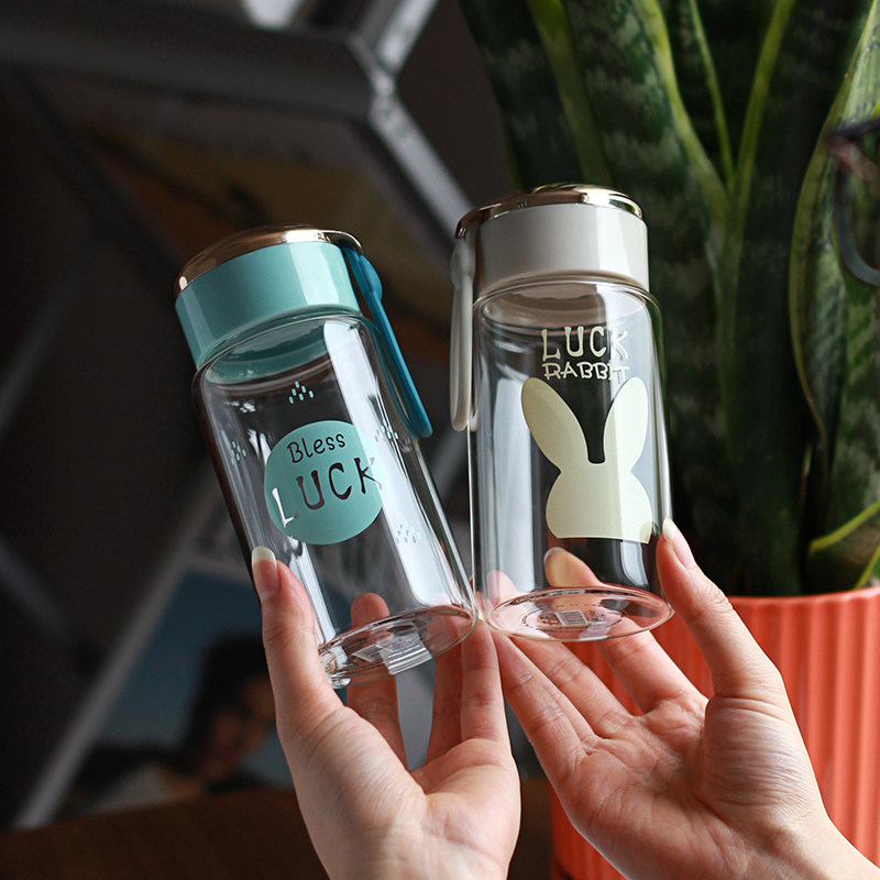 Mini Glass Ladies Small Portable Flower Tea Cup Simple Transparent Water Cup Small Capacity Cute Small Cup Heat Resistant