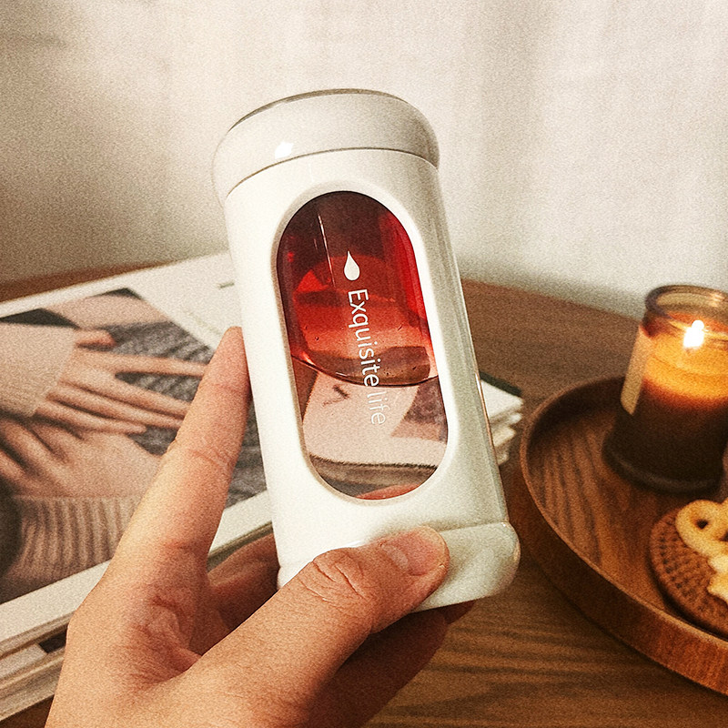 High-value gradient color double-layer water cup female niche mini portable small cup simple glass ins wind summer