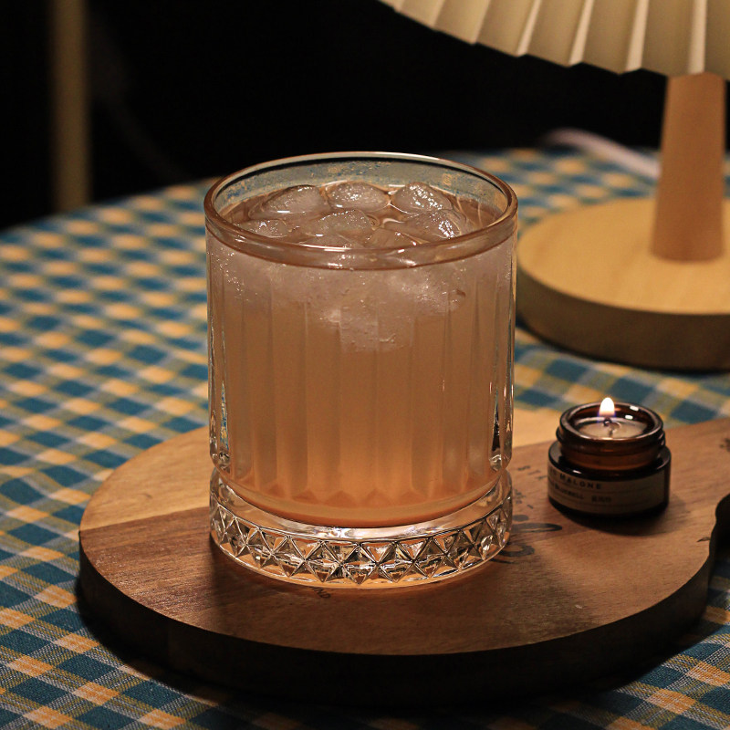 Vertical pattern niche ins wind glass retro simple household water glass whiskey glass high-end light luxury cup