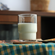 Simple coffee milk cup household water cup in windglass design Sense juice transparent drinking cup office