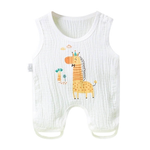 (Thin section) Baby half-back bellyband baby summer pure cotton gauze breathable bellyband newborn with legs and feet