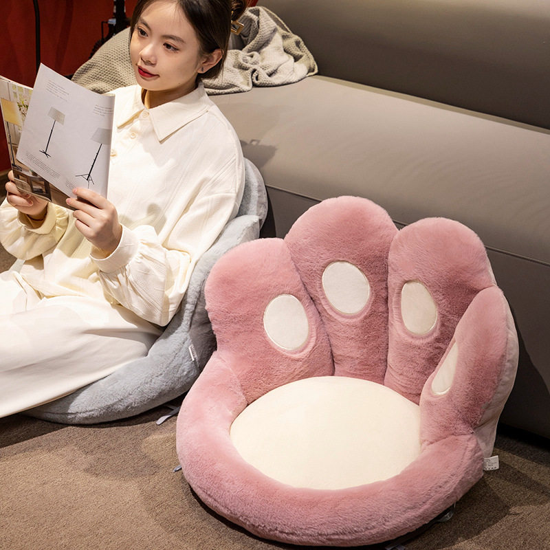 Cat Paw Half-Surround Integrated Seat Cushion, Cute Bear Paw Cushion, Office Chair Cushion, Lumbar Pillow, Plush Lazy Sofa