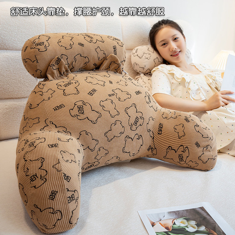 Corduroy Headboard Cushion Soft Pack Tatami Pillow Maternity Sofa Pillow Waist Support Dormitory Bed Reading Pillow