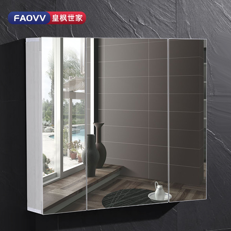 Aluminum alloy mirror cabinet full mirror cabinet wall dressing bathroom with frame mirror toilet wall cabinet