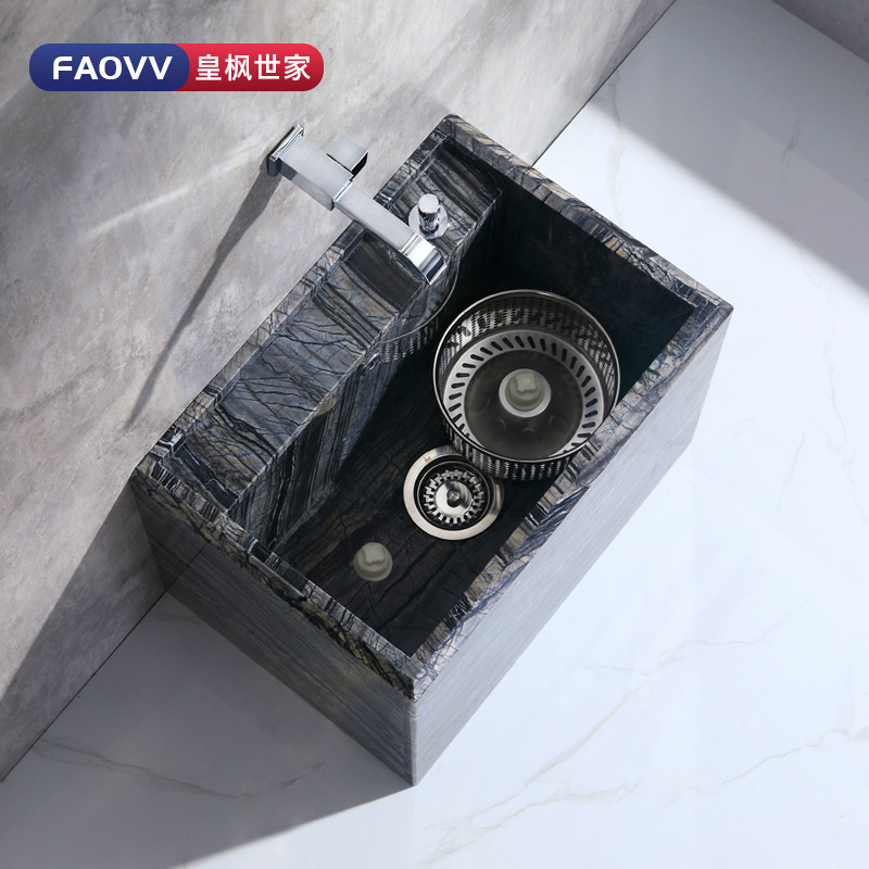 Natural mop pool household balcony toilet basin rectangular stone head landing basin grounds grounded grounds