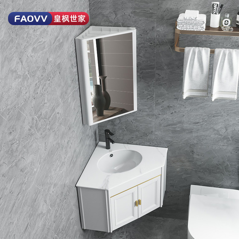 Small apartment corner bathroom cabinet washstand powder room corner washbasin cabinet combination