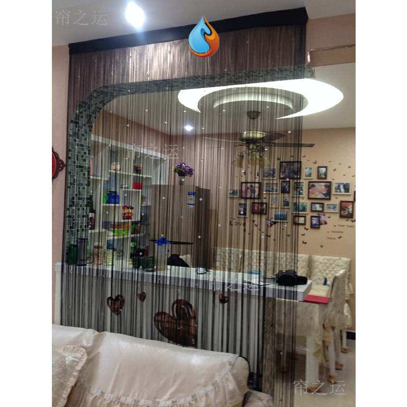 。 Bed covering partition cloth bedroom living room home crystal curtain new dining room good use half hanging fitting room bead curtain screen