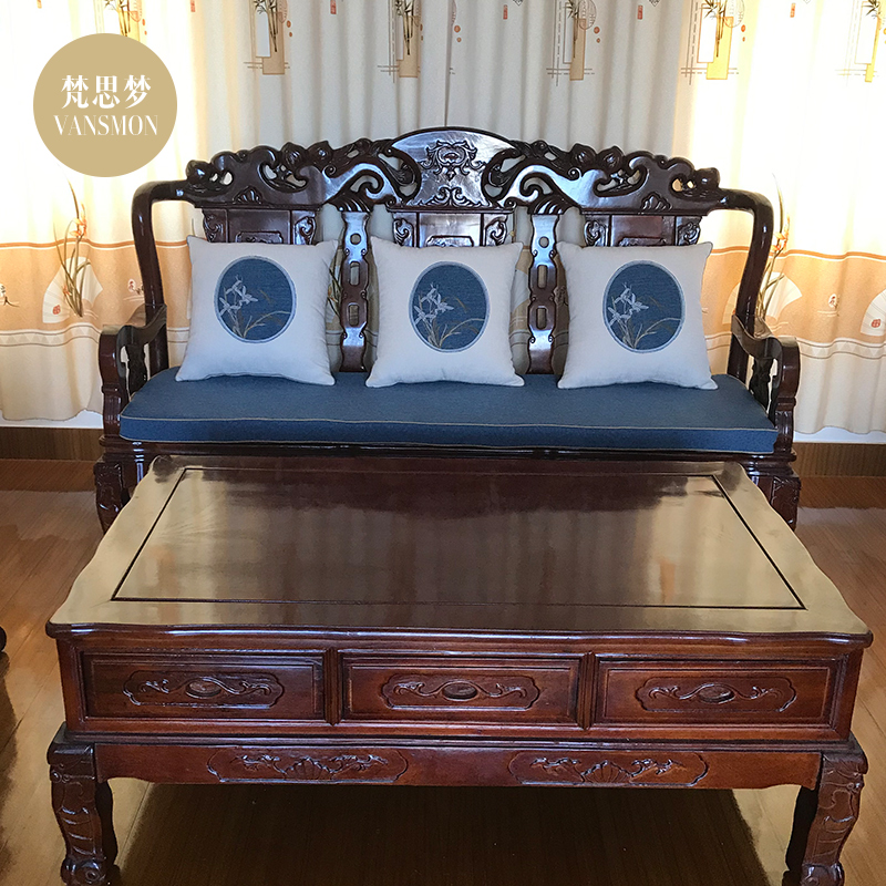 Red Wood Sofa Cushion Home Duo Single Sofa Cushion Chinese Removable Wash Non-slip All Season Universal Trio Digit Cushion-Taobao