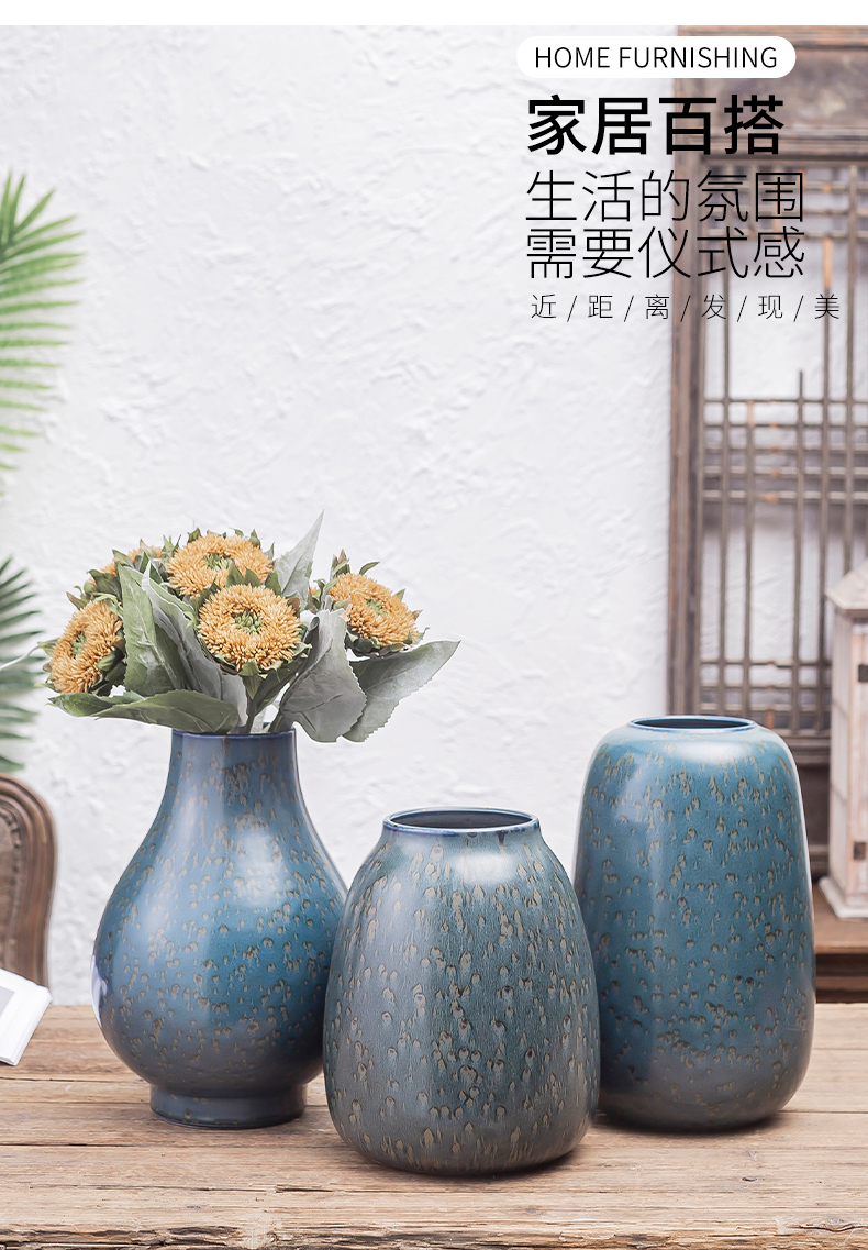 Vase is placed in the sitting room is light and decoration ceramics dried flowers, flower arranging Chinese American Nordic creative contracted table web celebrity