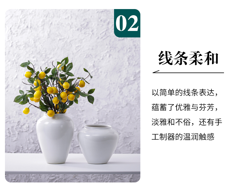 Nordic creative I and contracted sitting room, the dried flower arranging flowers white matte enrolled porcelain vase furnishing articles household act the role ofing is tasted