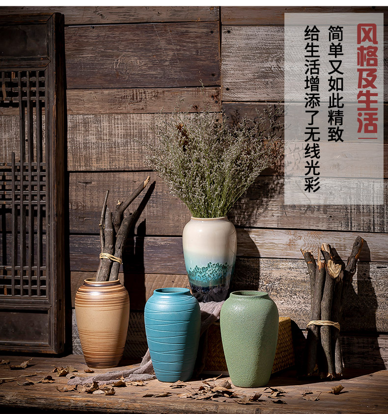 Restoring ancient ways of jingdezhen ceramic vase coarse pottery dry flower arranging flowers do old earthenware jar flower pot sitting room place soft decoration