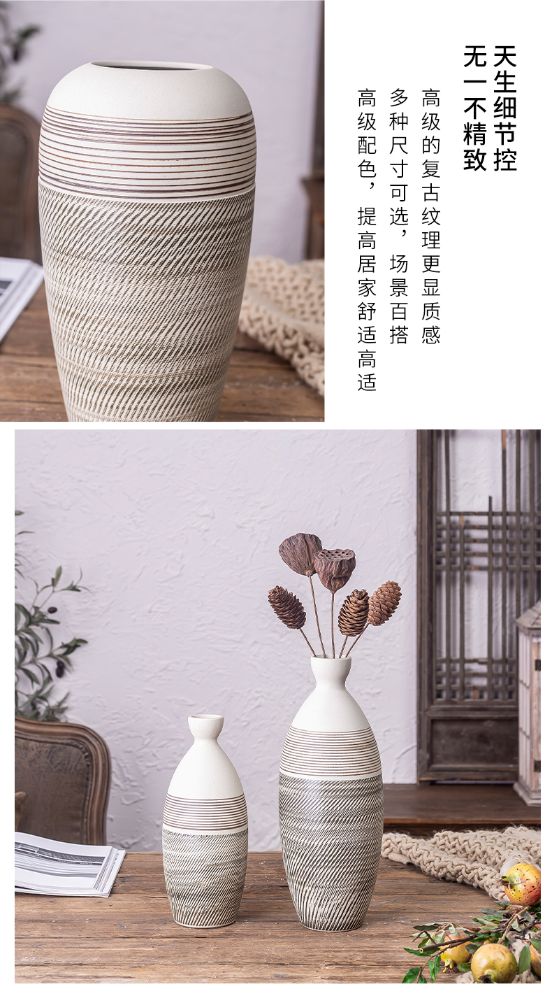 Jingdezhen ceramic decoration of new Chinese style living room TV cabinet mesa of dried flower flower arranging retro table vase furnishing articles