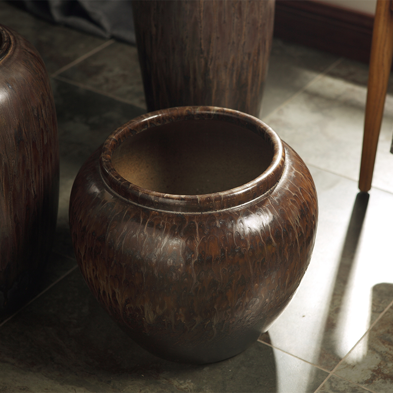 Ceramic VAT restoring ancient ways round the altar tank big flowerpot ground vases, flower arrangement sitting room place jar kind of tree